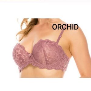 NWT Extreme Push Up Demi Floral Lace Bra